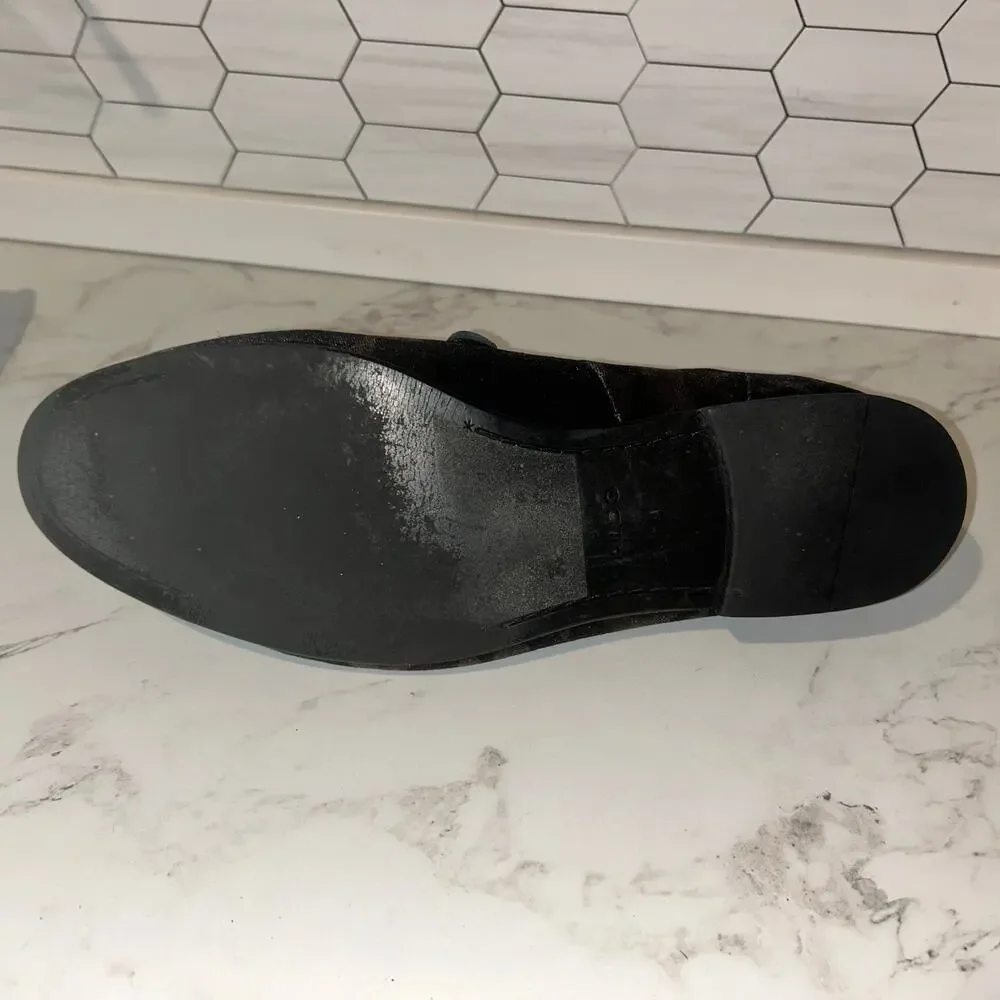 ALDO Mens Camo Velvet Tassel Loafers Size 12 Black Gray Slip On Dress Shoes 45